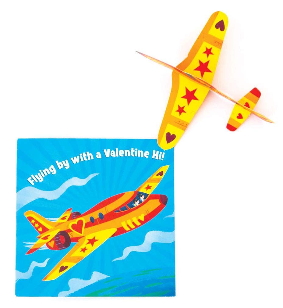Playhouse Pop Out Paper Airplanes 28 Card Super Valentine Exchange Pack For Kids