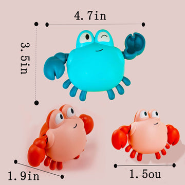 Giftrrtoy Bath Toys For Toddlers ,Cute Wind-Up Swimming Crab Baby Bathtub Toys For 1-3 Years Old 6 To 12 Months Boys Girls & Kids (Multi-Colors 4 Pcs)