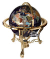 Unique Art 21-Inch Blue Lapis Gemstone Globe with Gold Tripod - Elegant Table Top Decor