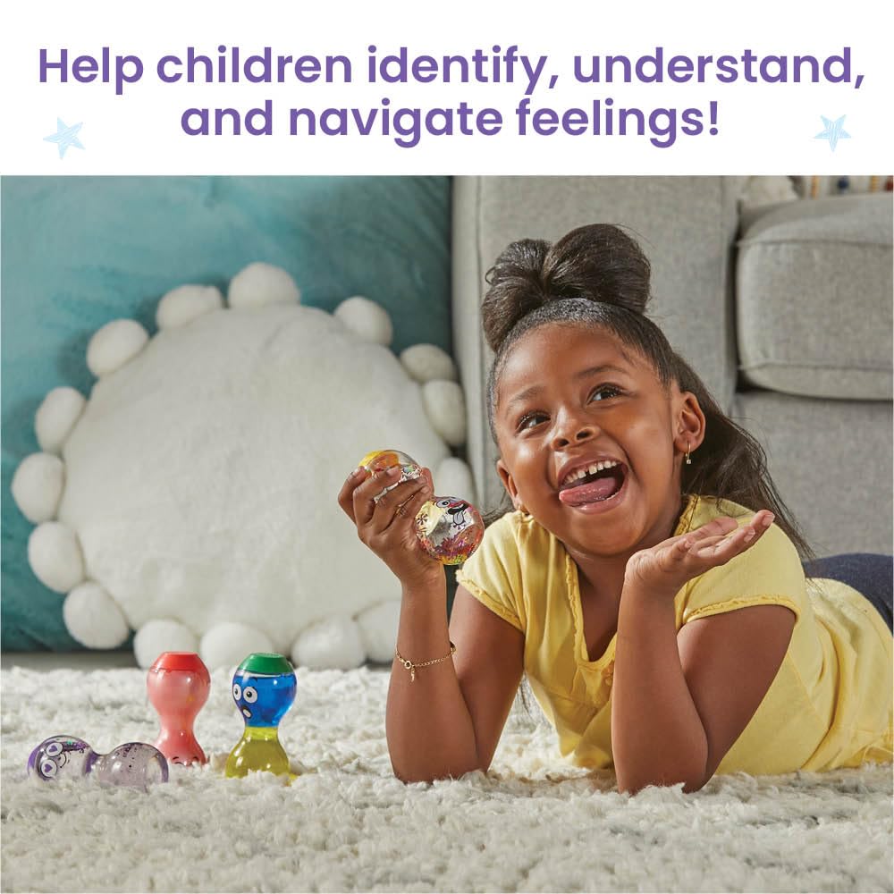 Hand2Mind Express Your Feelings Sensory Bottles- Secondary Emotions 2, Toddler Sensory Toys, Quiet Fidget Toys, Play Therapy Toy