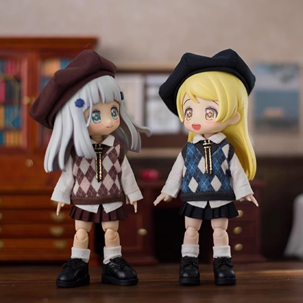 Niannyyhouse School Uniform Outfit For Ob11 1/12 Bjd Doll 4.3 Inches (11 Cm) Body (B-6)