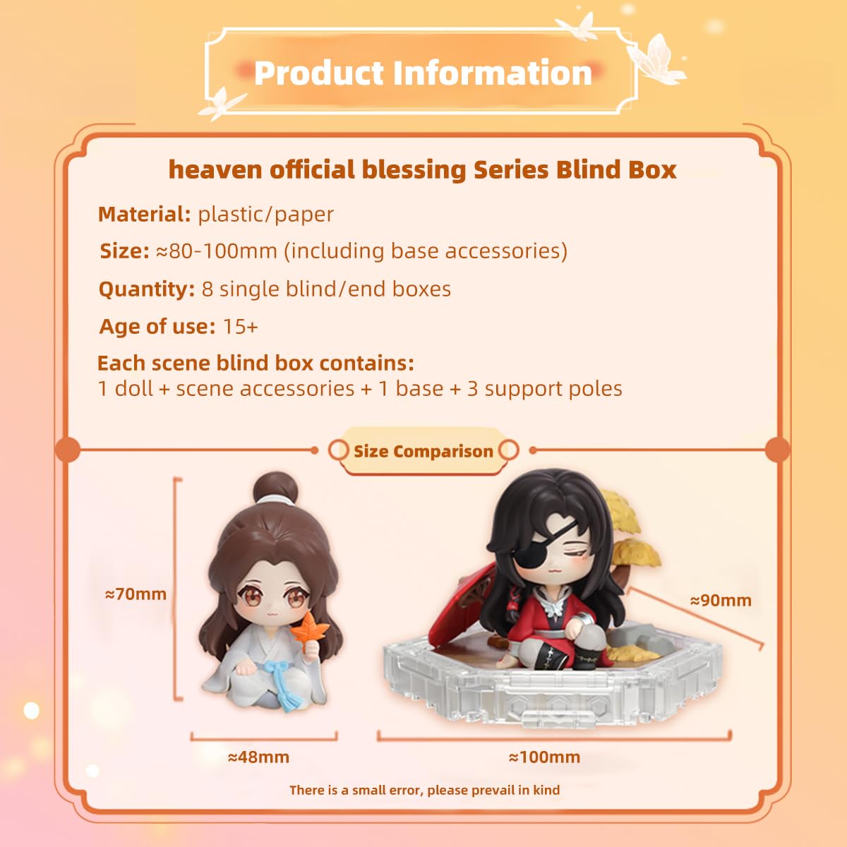 Rzahuahu Heaven Official Blessing Blind Box Hua Cheng Xie Lian Chibi Figure Anime Gift (Single (Randomized))