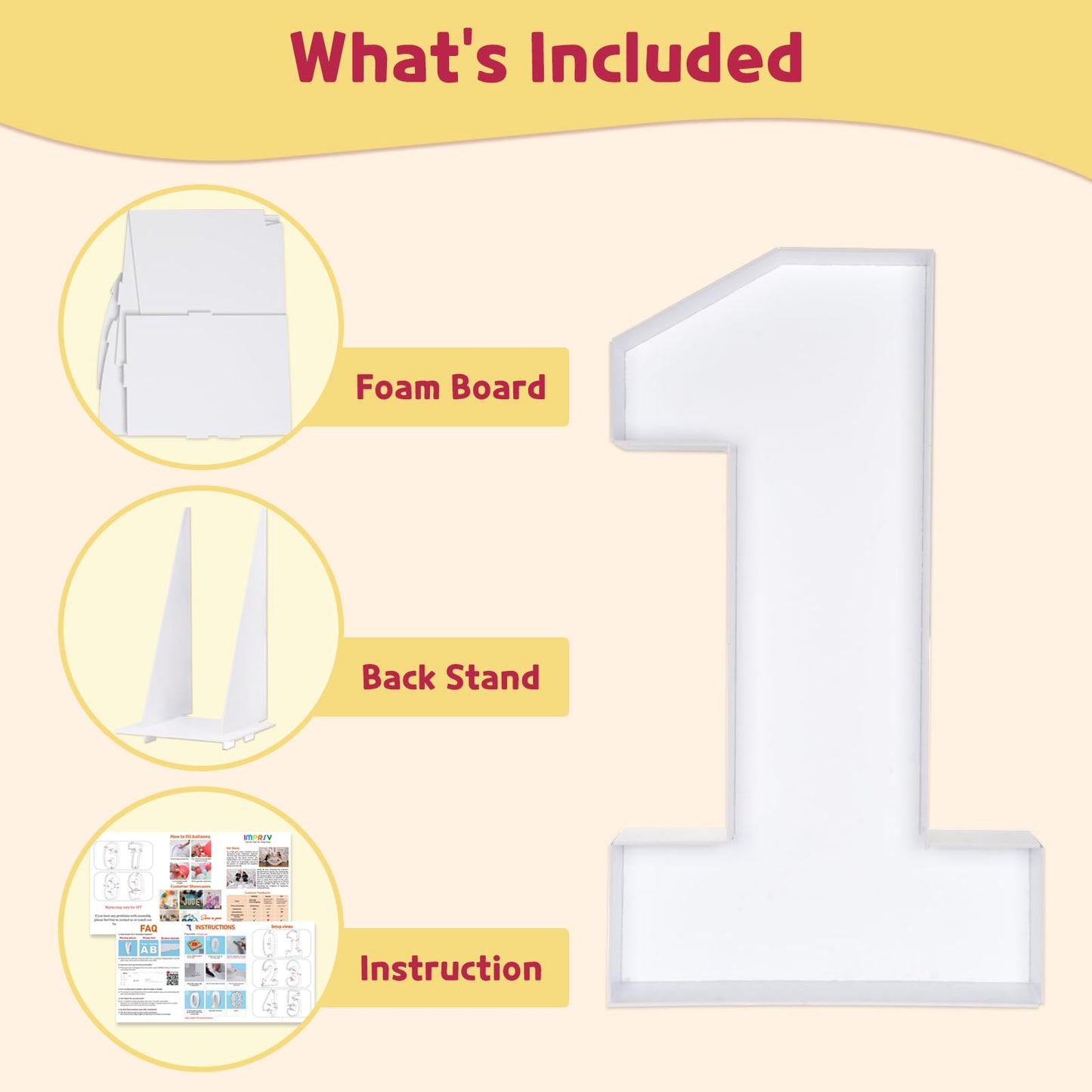 Imprsv 4Ft Marquee Number, Mosaic Numbers For Balloons, Mosaic Balloon Frame, Marquee Number, Number 1 Balloon For 1St Birthday