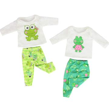 Ecore Fun 2 Sets 16-18 Inch Doll Clothes Pajamas Outfits For 18 Inch Girl Doll - 2 Pcs Tops + 2 Pcs Pants