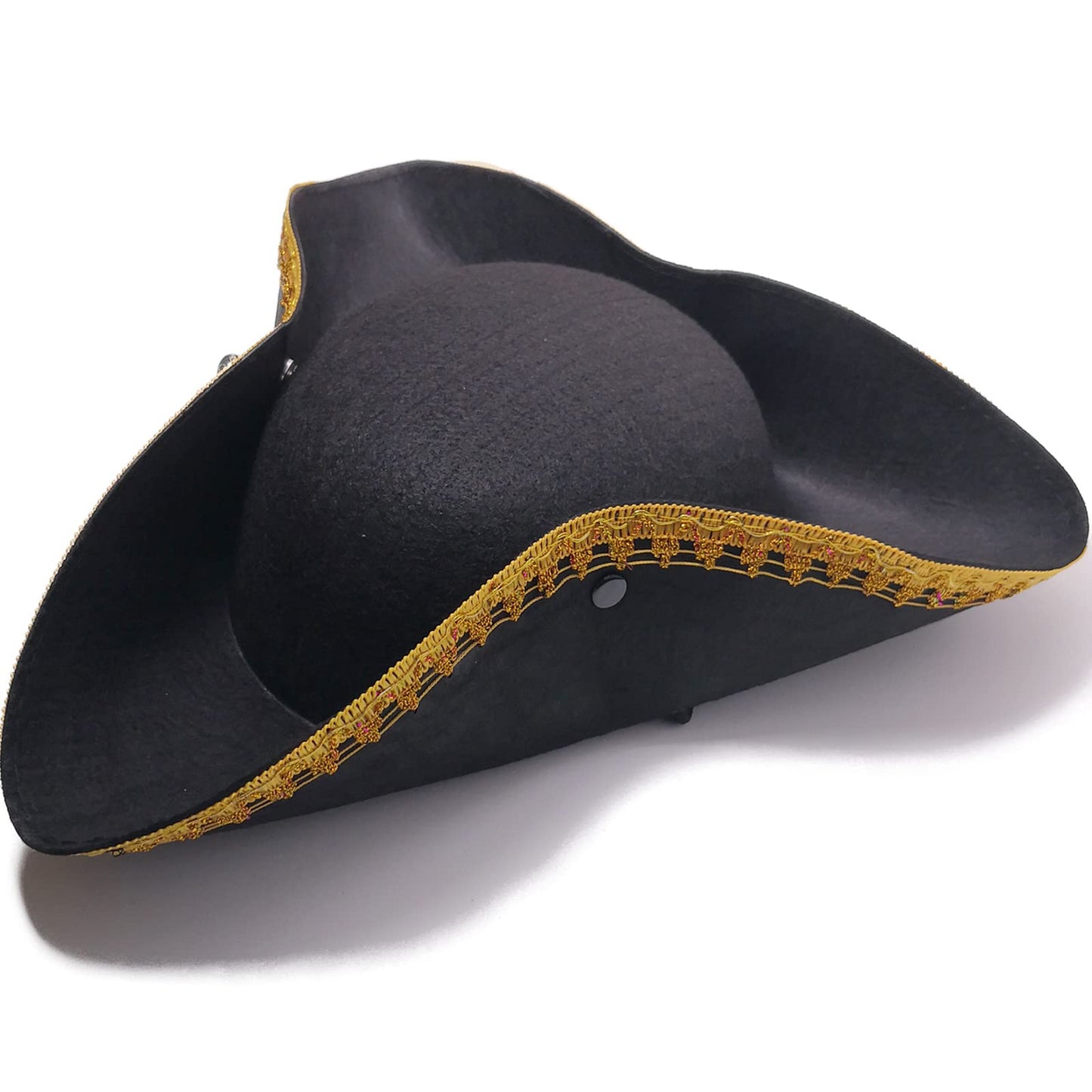 CiviLight Colonial Tricorn Hat Halloween Pirate Hats Men Captain Hook Hat Musketeer Hat Masquerade Party Revolutionary War Costu