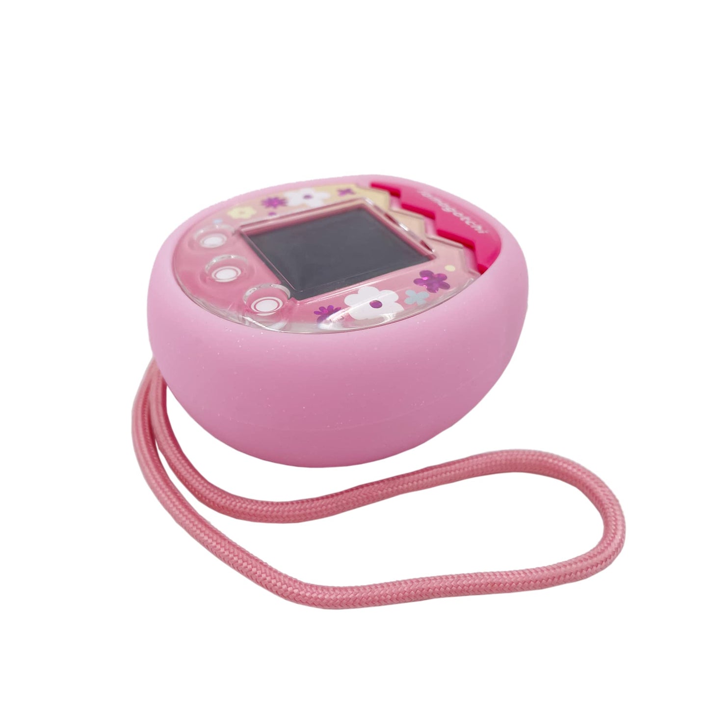 Xcivi Silicone Cover And Lanyard For Tamagotchi Pix Virtual Interactive Pet Game Machine, Silicone Shell Compatible With New Tamagotchi Pix (Pink)