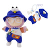 Stylish Adorable 17cm Dolls Clothes 6PCS Doll Outfits Dress-Up with Hat + Top + Pants + Glasses + Shoes + Pendant Accessories (No Dolls) Blue