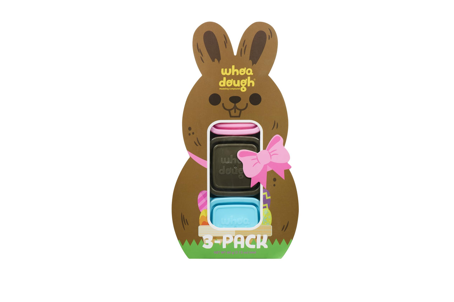 Chuckle & Roar - Easter Whoa Dough 3 Pack Choco Bunny Basket Stuffer - Arts and Crafts - Fun for Toddlers - Safe and allergen Fr