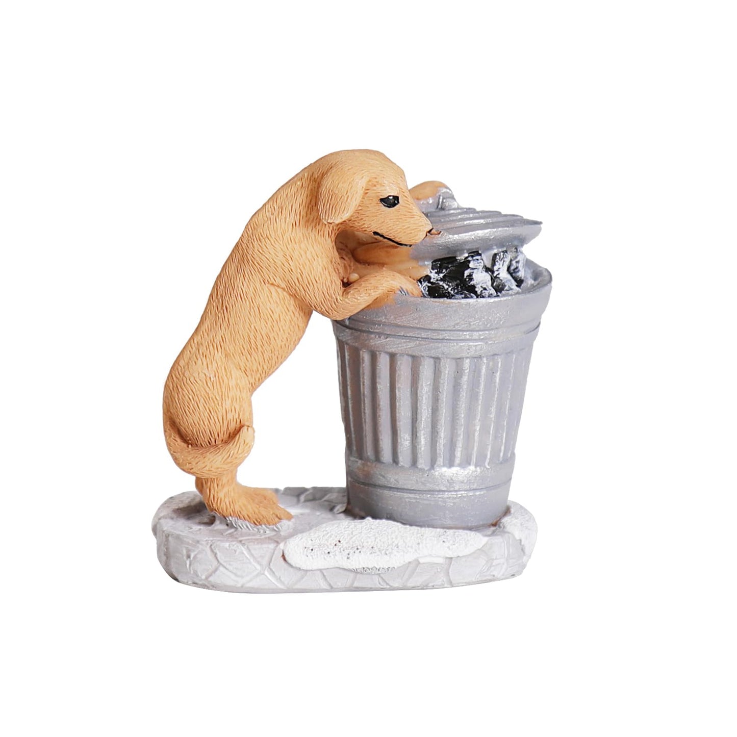 Christmas Village Accessories Ornaments Resin Christmas Village Sets Decoration For Xmas Festival Holiday (Dog Trash Can)