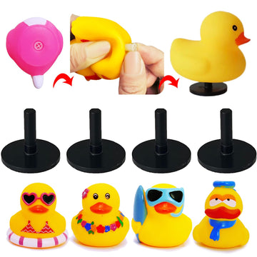 Duck Plug - 12Pcs Plastic Duck Holder Car, Rubber Duck Plug Ducks Display Fixed Mount Duck Holder, Self-Adhesive Duck Holder For