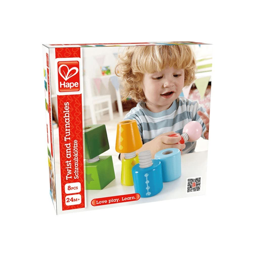 Hape Twist And Turnables Wooden Building Block Learning Set