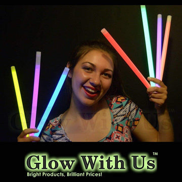 Glow Sticks Bulk Wholesale, 10 12 15mm Dia. Orange Industrial Grade Jumbo Light Sticks, Bright Color, Glow 14 Hrs, Safety Glo