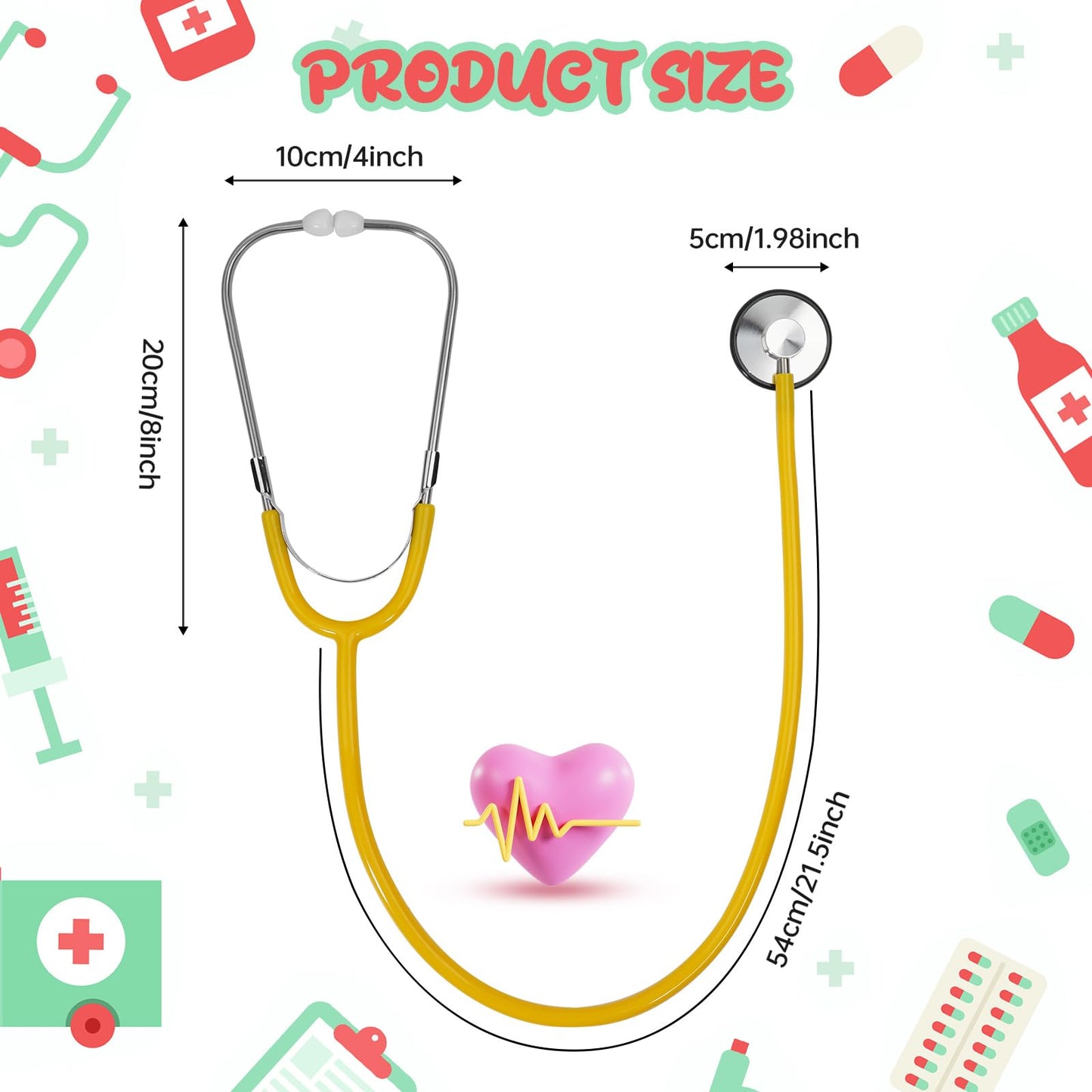 Erdogly Kids Stethoscope, Real Working Nursing Stethoscope For Kids, Doctor Game Toy For Toddler, Boys Girls Doctor Nurse Cospla