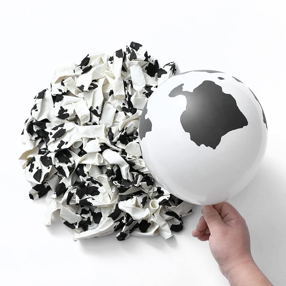 Balonar 135Pcs Cow Boy Dusty Blue Balloons Arch Garland Kit With 18/10/5Inch Sand White Coffee Cow Print Farm Animal Gold Balloons For Boy Birthday Party Baby Shower Birthday Supplies (Dusty Blue)