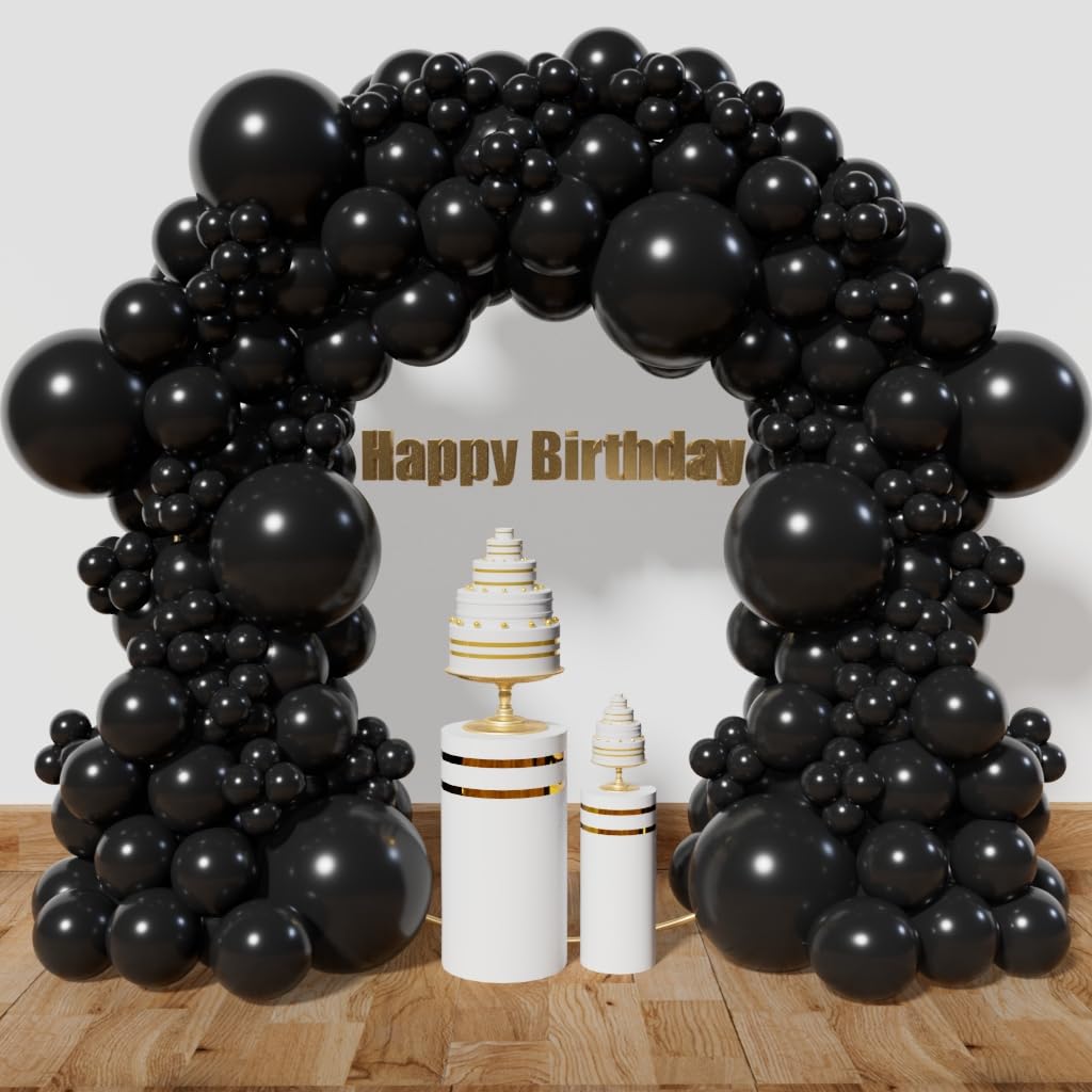 Kawkalsh Black Balloon Arch Kit 111Pcs 18 12 5 Inch Latex Party Balloons Garland For Birthday Baby Shower Wedding Engagement Ann