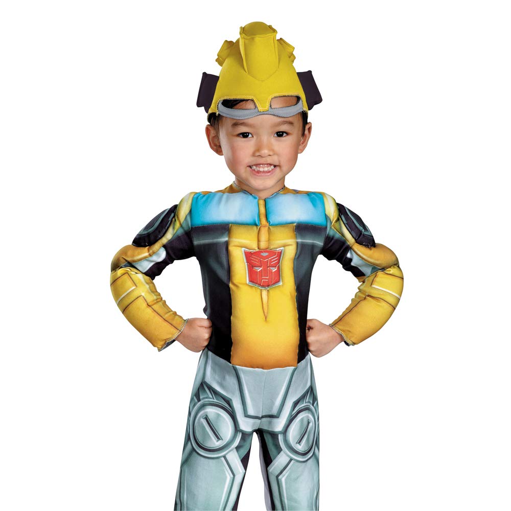 Disguise Costumes Bumblebee Rescue Bot Toddler Muscle Costume, Yellow/Silver/Blue, Medium