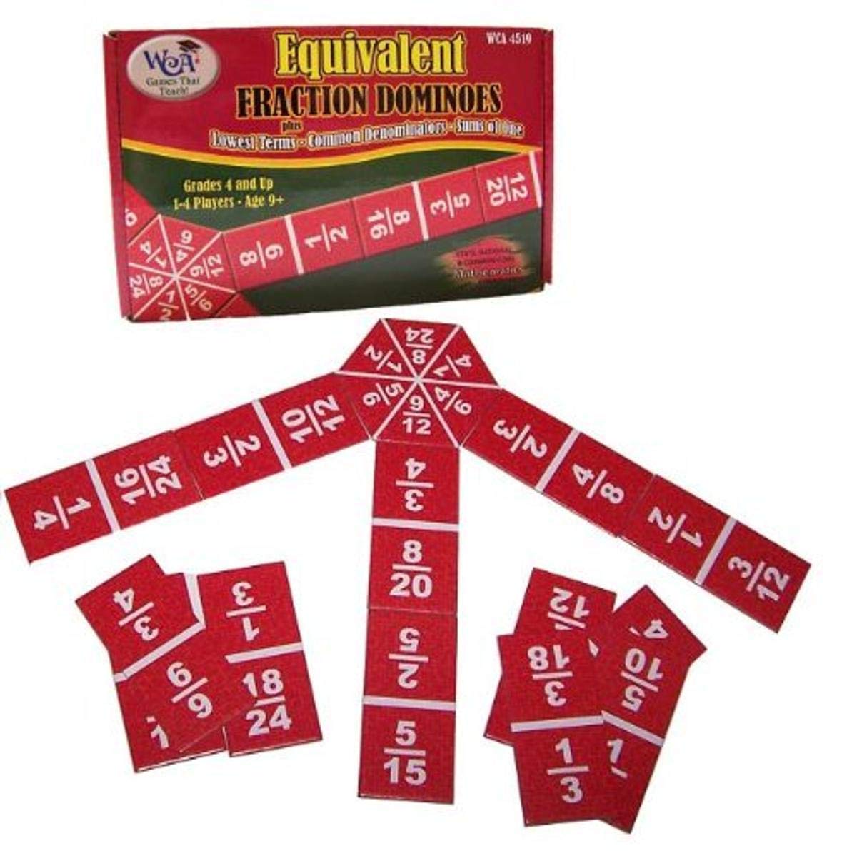 Learning Advantage Equivalent Fraction Dominoes: Lowest Terms, Common Denominators, Sums of One