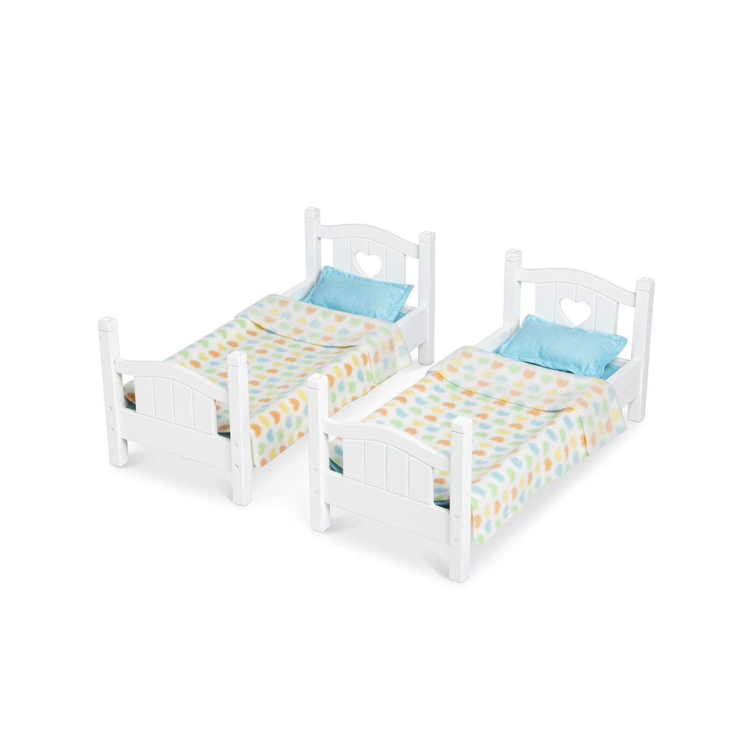 Melissa & Doug Mine To Love Wooden Play Bunk Bed For Dolls Up To 18 Inches-Stuffed Animals - White (2 Beds, 17.4 H X 9.1 W X