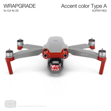 Wrapgrade Skin Compatible With Dji Air 2S | Accent Color A (Super Red)
