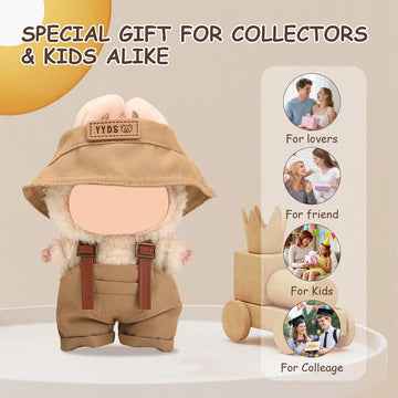 17cm Doll Clothes Set enhanced Jeans & Knitted Sweater Outfit for 17cm 15cm Dolls Cute Dress Up Fashion No Doll Included (Brown/Man 17cm/15cm)