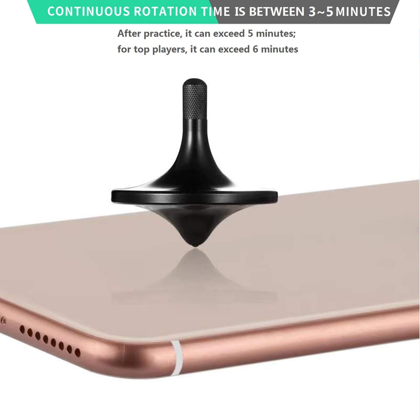 CHEETOP Stainless Steel Spinning Top enhanced Exquisite Perfect Balance Well Made Metal Desk EDC Little Fidget Toy Spin Long Time Over 6 Minutes Great Value (Black 3PCS Large + Medium + Small)