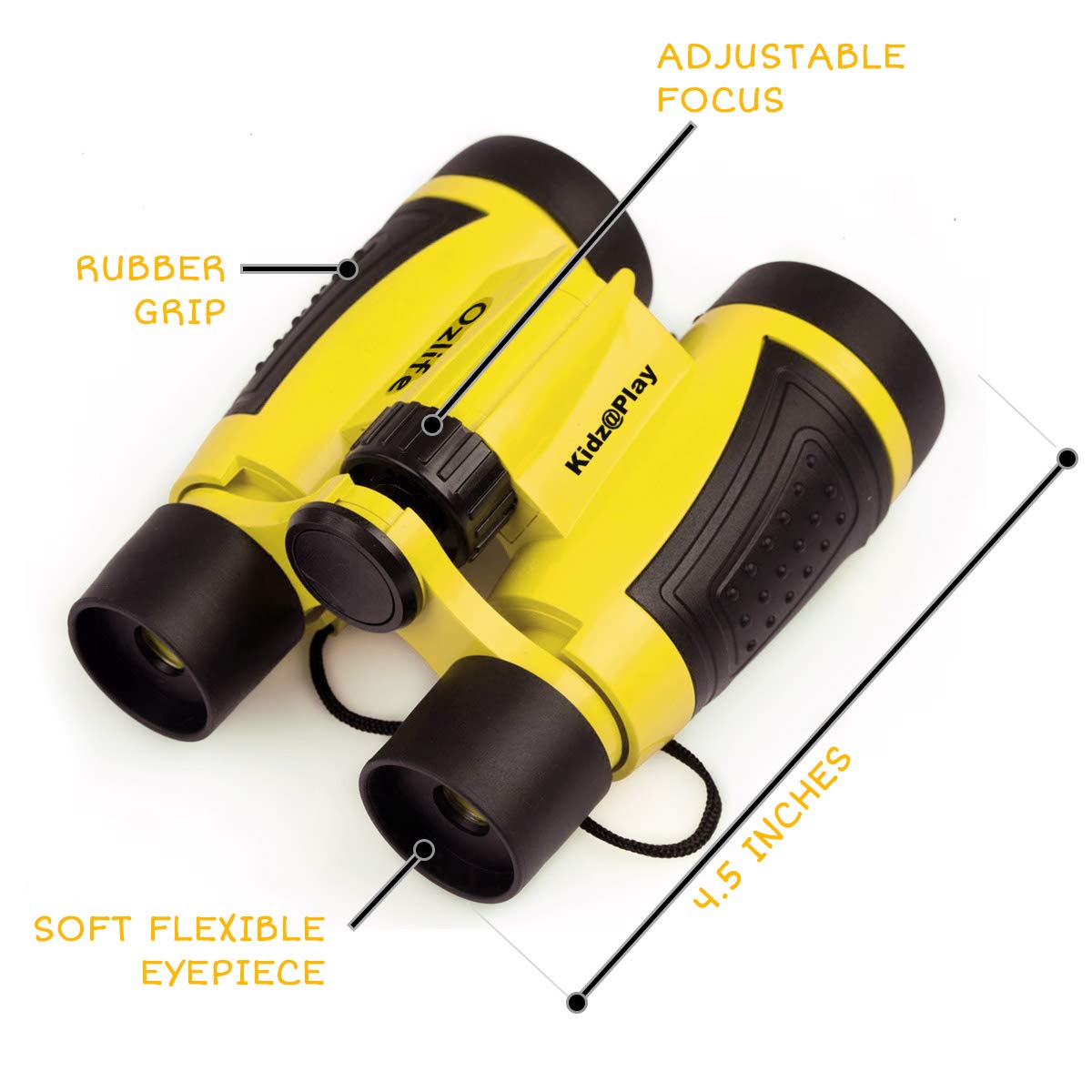 Adventure Kidz Outdoor Exploration Kit, Yellow Backpack, Binoculars, Magnifying Glass, Lensatic Compass, Fox Whistle For Boys And Girls
