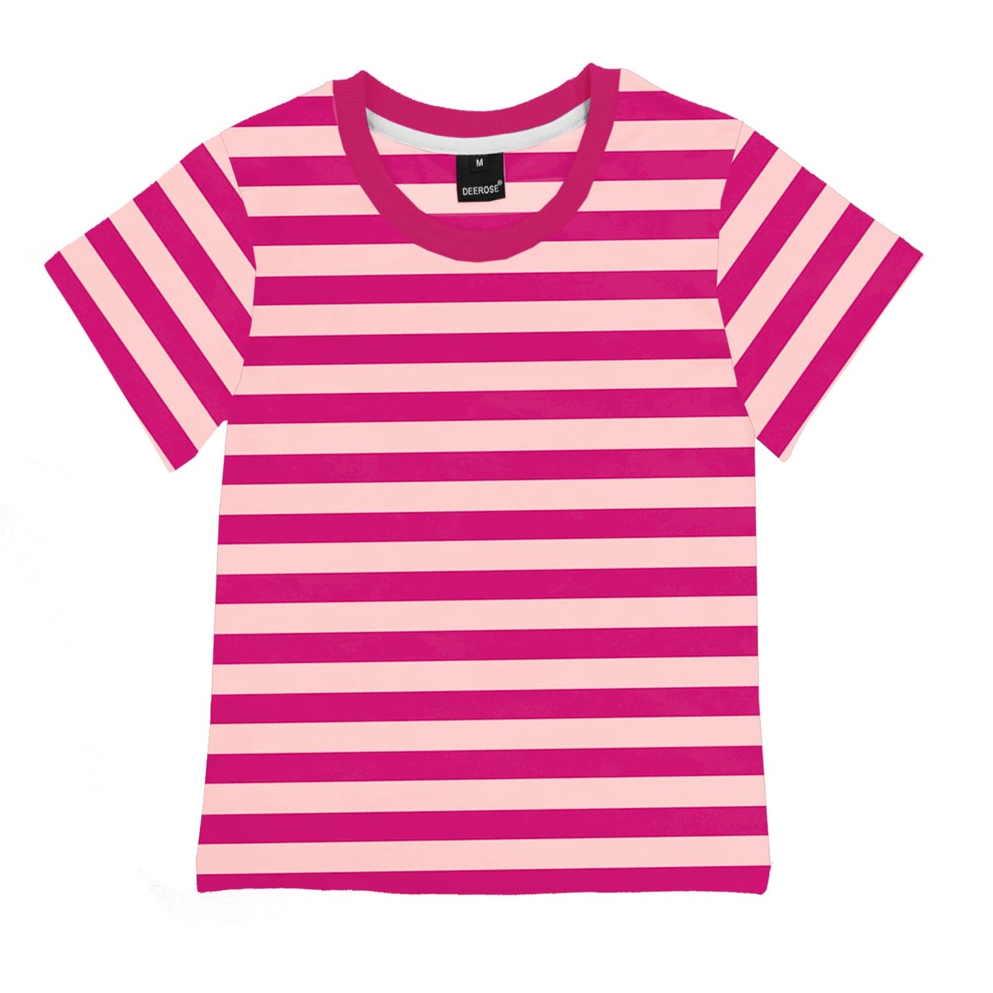 Halloween Kids Cheshire Cat Costume Pink Striped Shirt Girls Casual Summer Top 9-10 Years