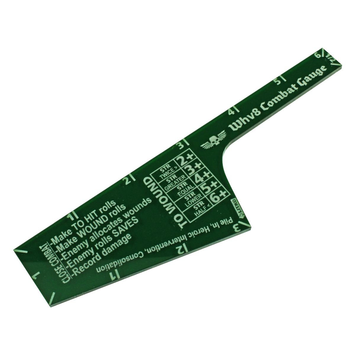 Litko Close Combat Gauge | Compatible With Warhammer 8Th Edition | (Translucent Green)