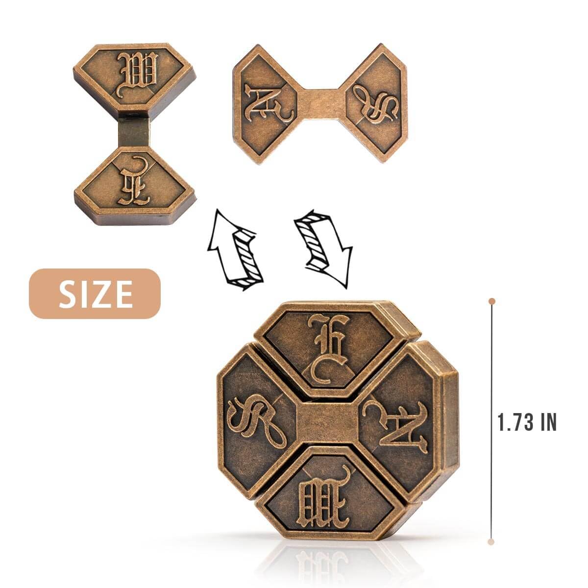 Gvkes Fun Metal Brain Teaser Puzzle Games - 4 Pcs Adults Mind Travel 3D Toys -Teens Iq Insight Challenge - Logic Educational Gif