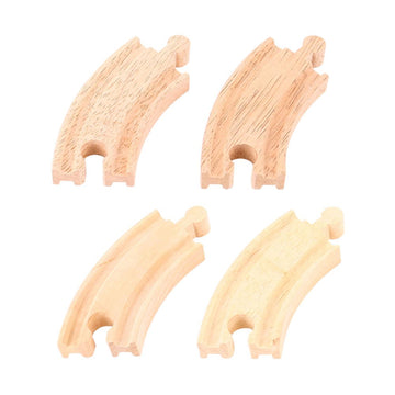 Bigjigs Rail Short Curves (Pack Of 4) - Other Major Wooden Rail Brands Are Compatible
