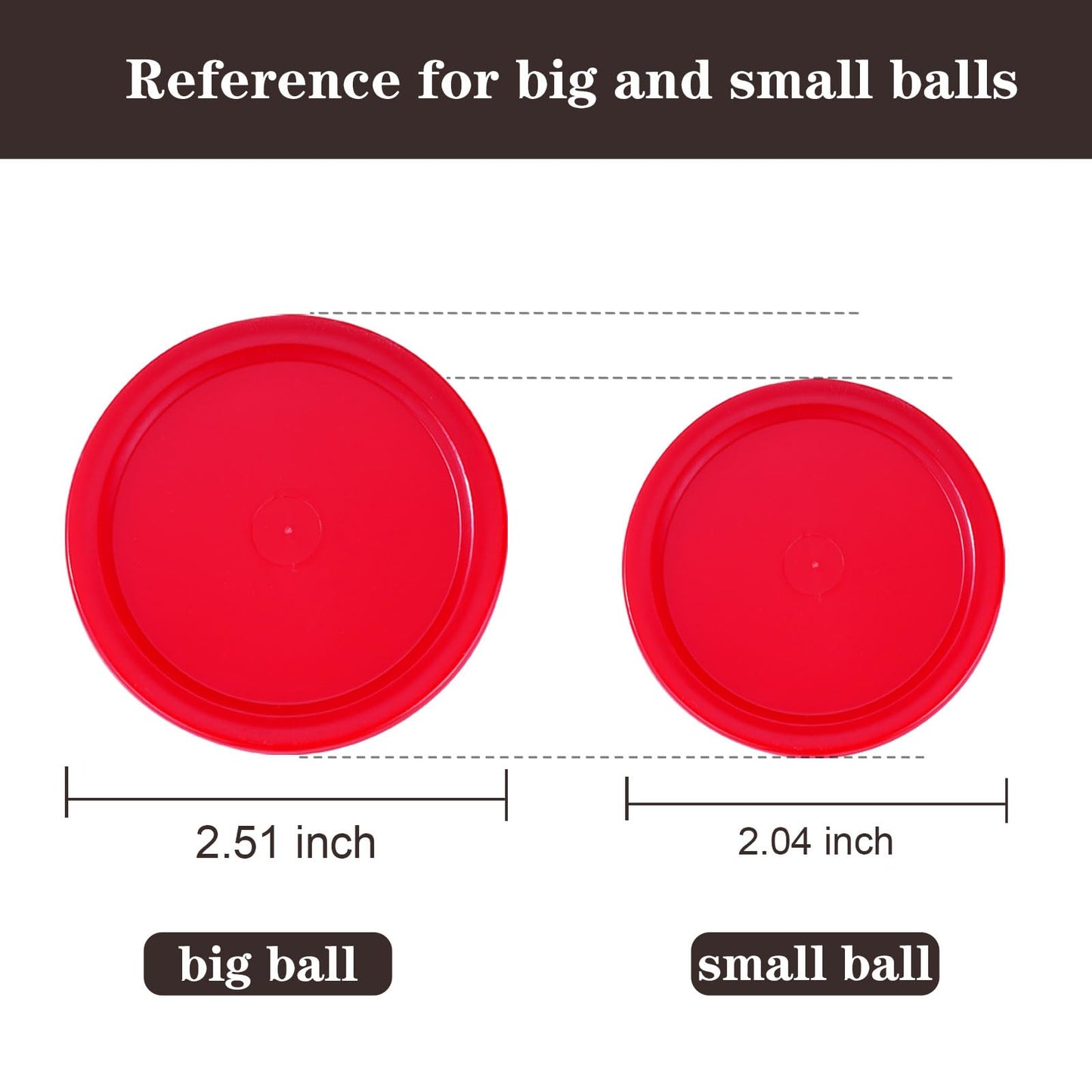 Glamorway Pack Of 5 Red 2-Inch Mini Air Hockey Table Pucks (2.5-Inch)