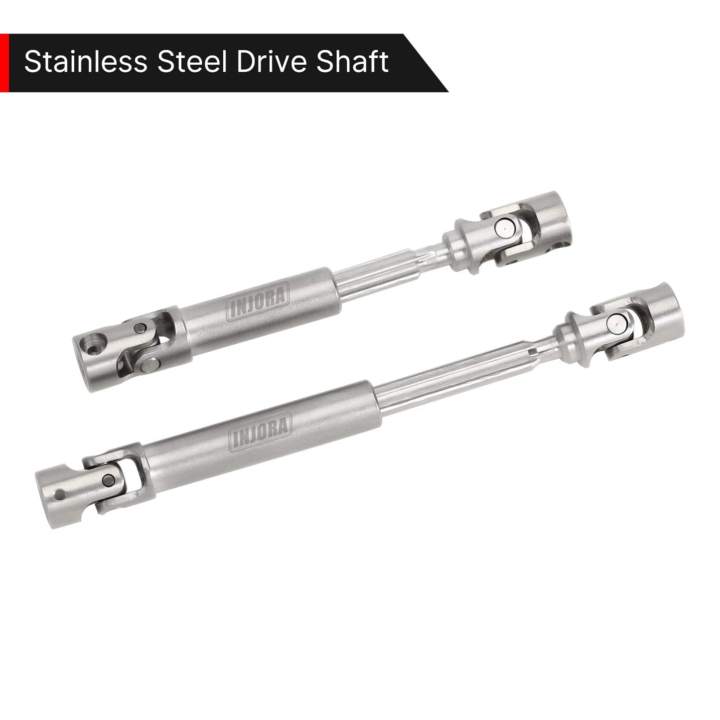 INJORA Drive Shaft D-Shaped Hole Stainless Steel Center Drive Shaft for Axial SCX24 JLU C10 Bronco 1/24 RC Crawler Upgrade Parts