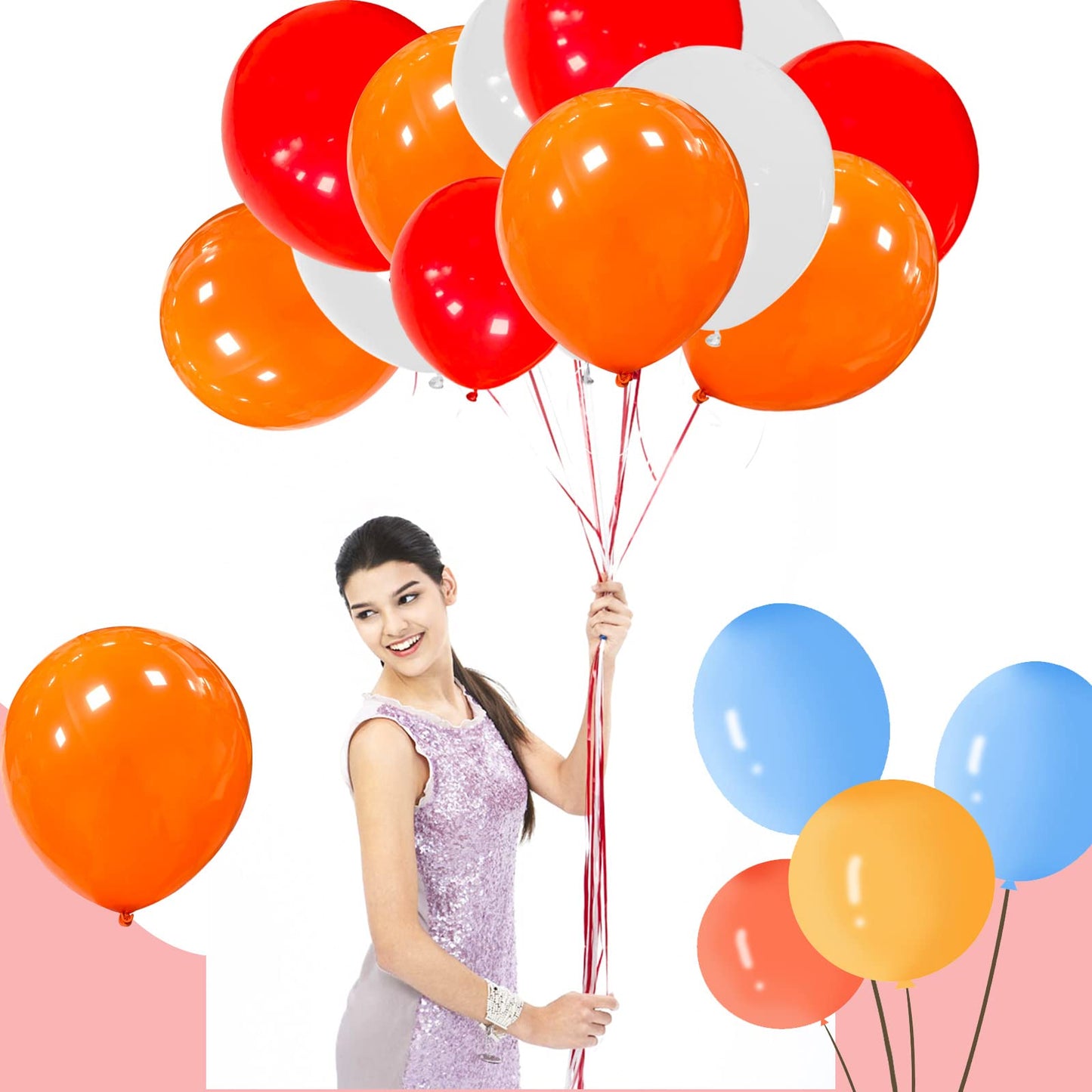 18 Inch Orange Balloons 12 Pack Large Latex Party Balloons Round Helium Balloon For Halloween Birthday Party Anniversary Festiva