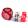 5Pcs Set 30Mm Backgammon Pearl Dice Set - 30Mm (1 3/16'') Large Backgammon Doubling Cube Plus 4Pcs 16Mm Dice (Red/White Marbleiz