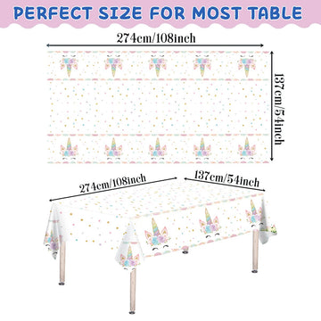 Daiuni 1Pcs Unicorns Party Tablecloths For Birthday Party Decoration, Plastic Disposable Rectangle Party Table Covers For Kids G