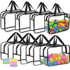 8 Packs Large Toy Storage Bags with Labels, Reusable Clear PVC Board Game Storage, Travel Waterproof Organizer Bags with Zipper