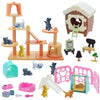 iselyn Cat Playset - 48Pcs Realistic Toy Figures & Accessories for Kids - Multicolor Educational Gift for Toddlers and Boys/Girls