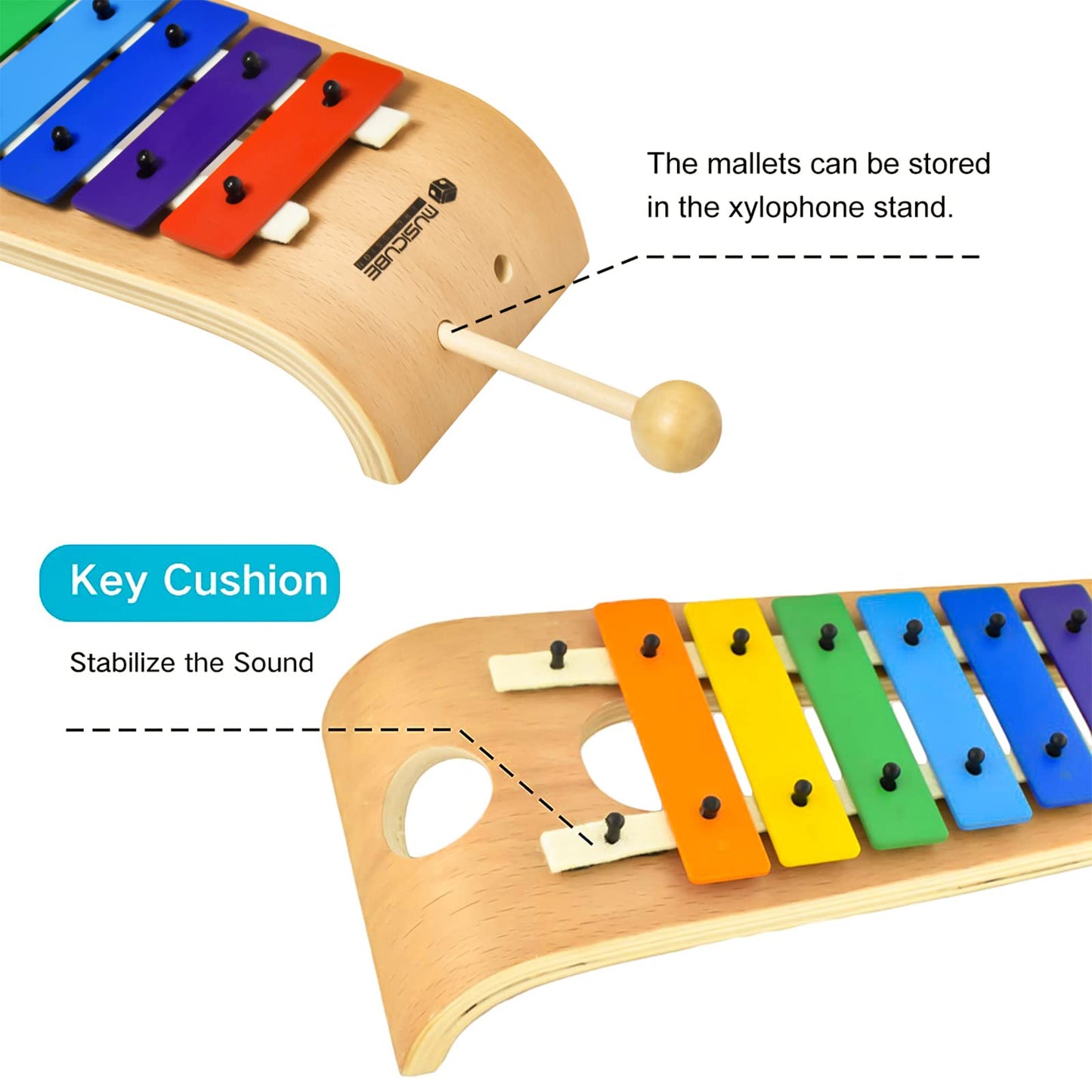 Musicube Xylophone For Kids Wood Xylophone With Mallets Orff Music Instrument For Educational& Preschool Learning Baby Percussio
