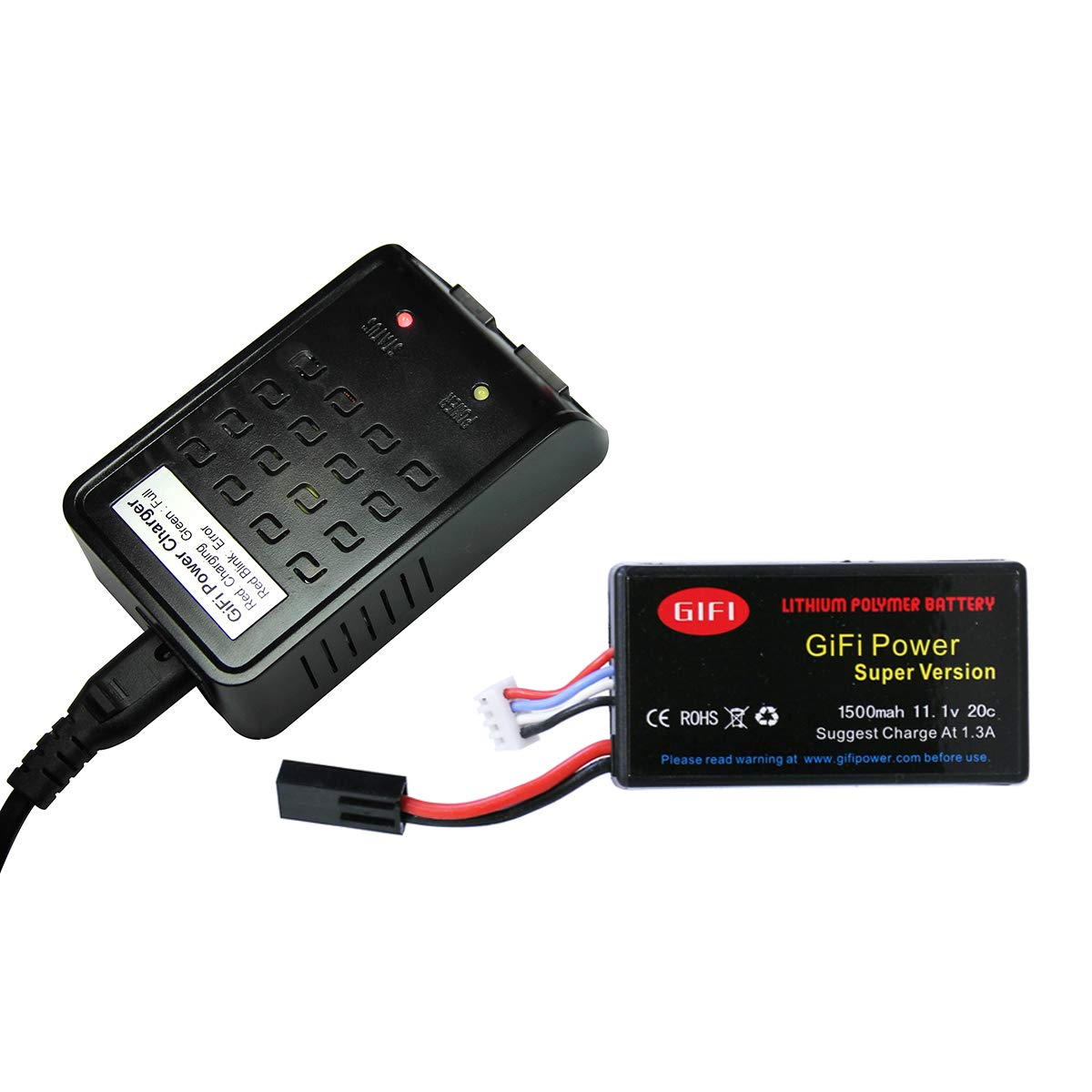 MaximalPower 1500mAh High Capacity Battery & Charger for Parrot AR.Drone 2.0 & 1.0 (Charger + 1 Batt) (Charger + 1 Batt)