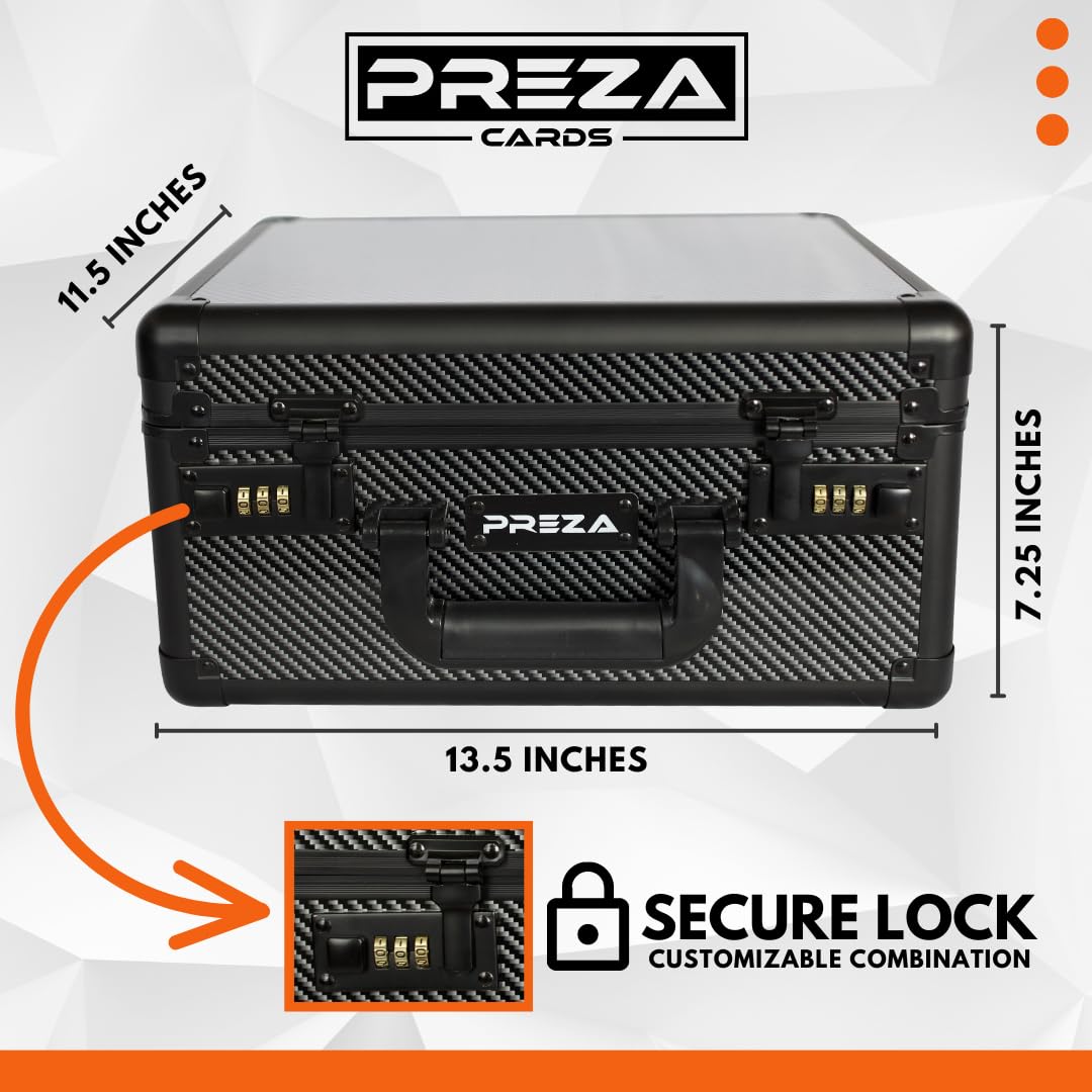 Preza Graded Card Storage Box - Premium Trading Card Case For Graded Sports And Tgc Collectibles - Carbon Fiber Slab Case Storage (Large)