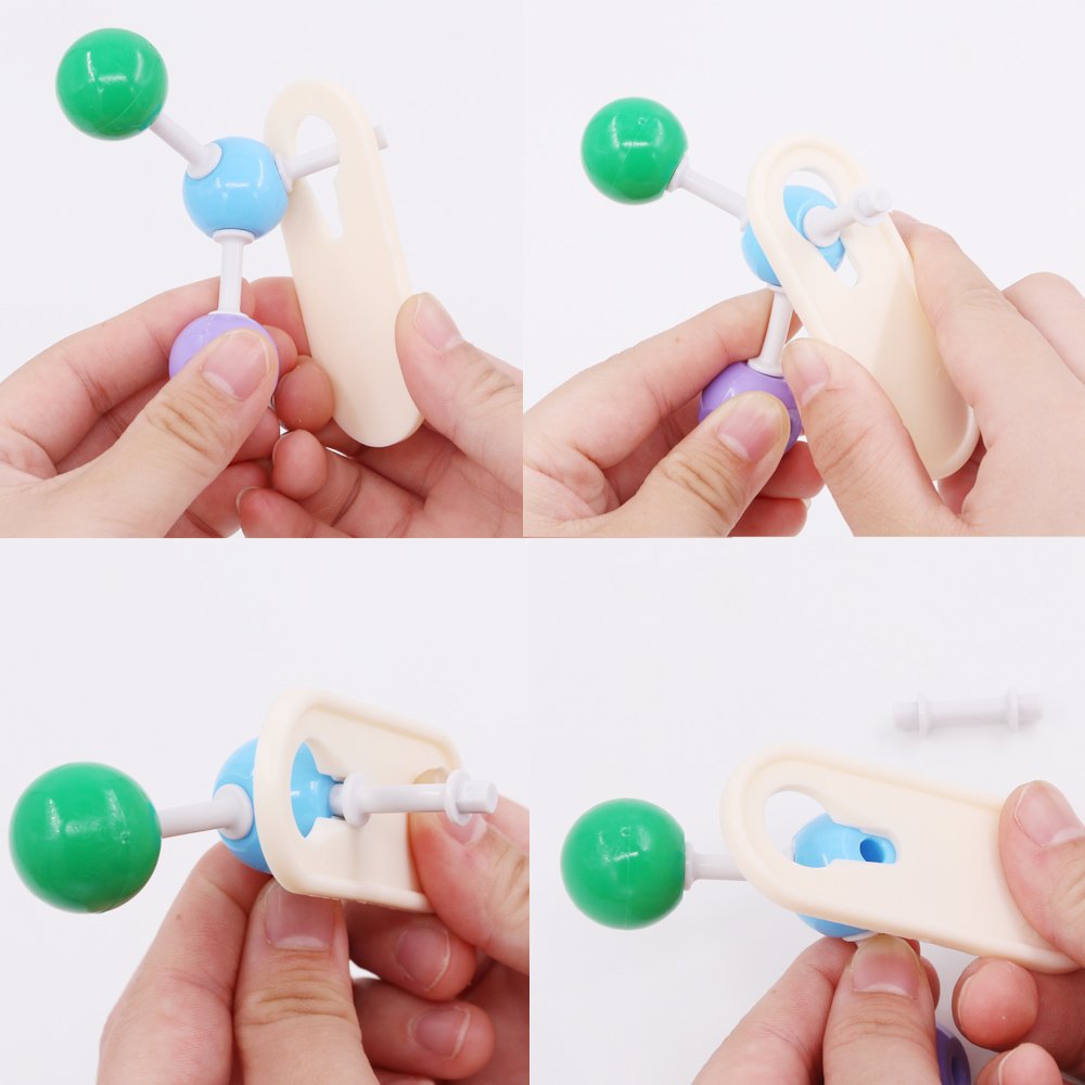 Swpeet 115 Pcs Organic Chemistry Molecular Model Student And Teacher Kit, Molecular Model Set For Inorganic & Organic Chemistry - 50 Atoms & 64 Links & 1 Short Link Remover