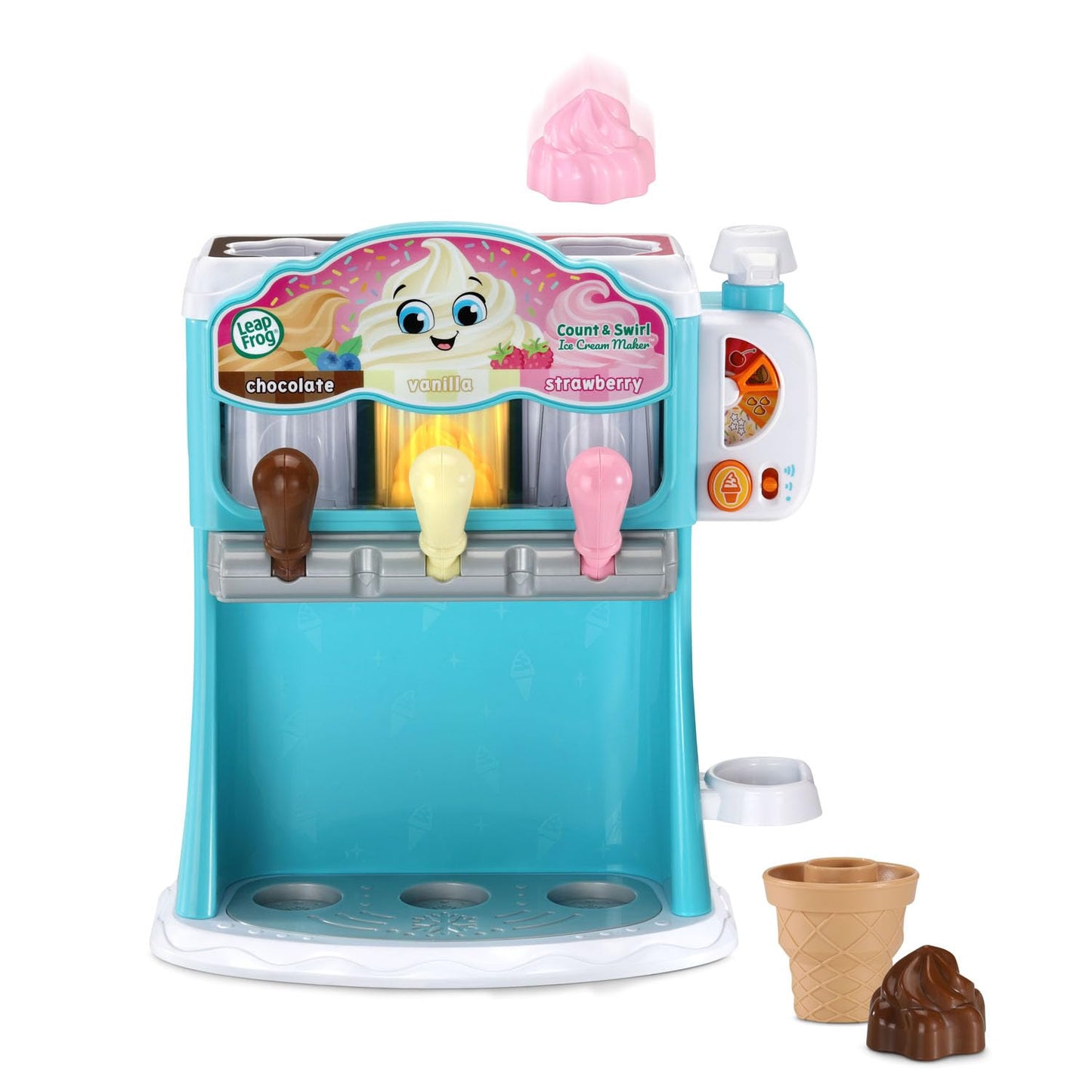 Leapfrog Count And Swirl Ice Cream Maker Playset For Kids Ages 2 Years And Up, Blue