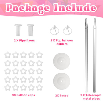 Voircoloria 7FT Adjustable Balloon Stand Kit Set of 2 for Halloween, Thanksgiving, New Year, Gender Reveal - Pink, Purple, Blue, Yellow, Green