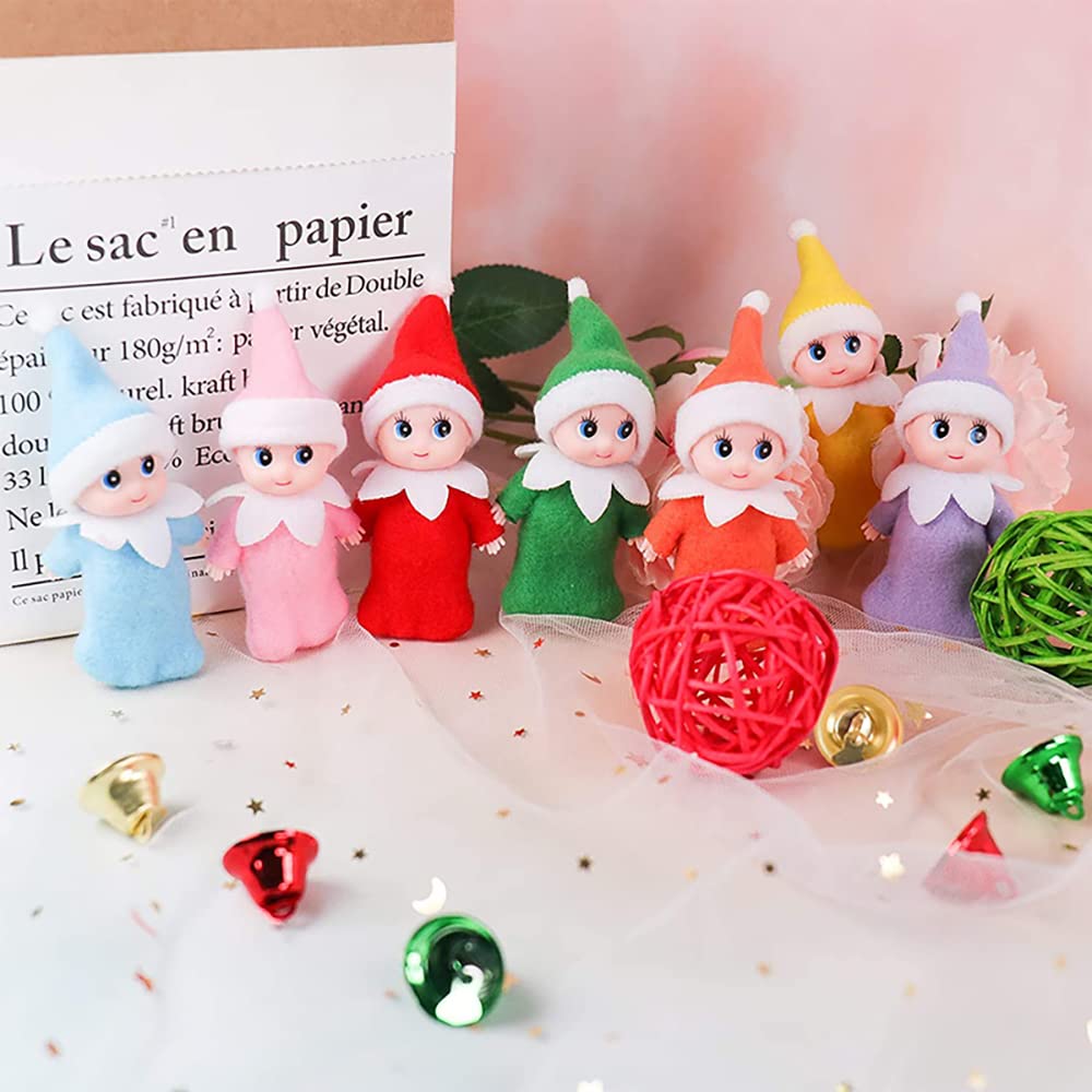 Jhbemaxs Kawaii Mini Baby Elf Dolls Sleeping Bag Tiny Plush Toys Shelf Decoration For Kids Adults (Red)
