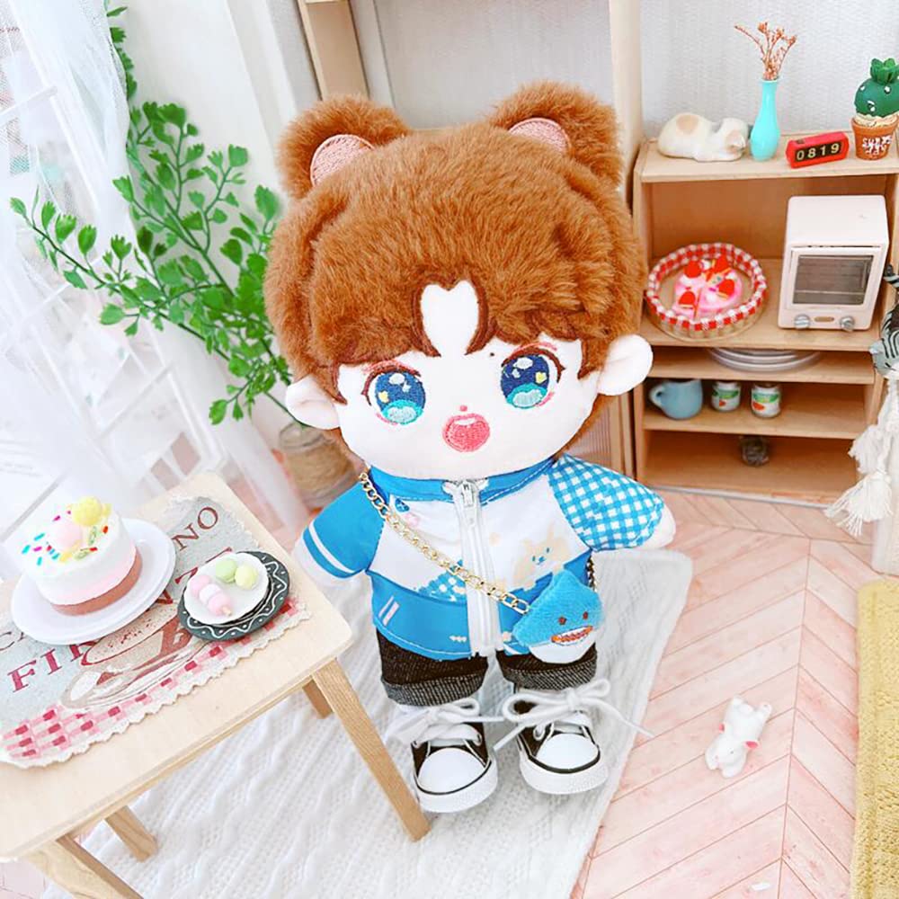 Niannyyhouse Plush Doll 7.8''(20Cm) Bear Ears Humanoid Stuffed Toys Dress Up Normal Body (Brown)