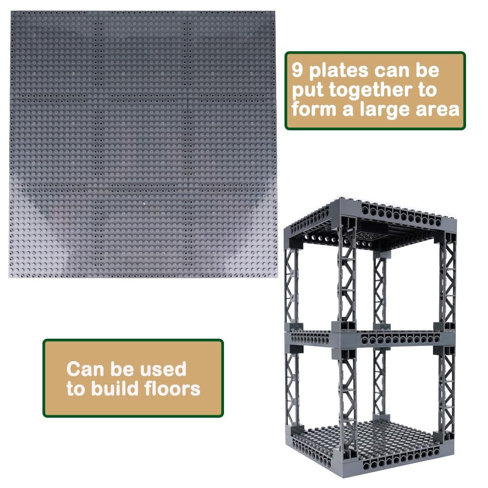 Wsryltch Brick 16X16 Plate 1/3 With Holes,Pins Suppor Pillar Accessories,Classic Building Block Bulk Parts And Pieces Sets - Com
