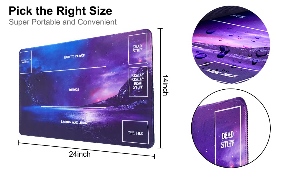 Biouai Playmat For Mtg Magic The Gathering - Stitched Play Mat With Tube Case For Mtg Card Game Playing(Starry Zones)