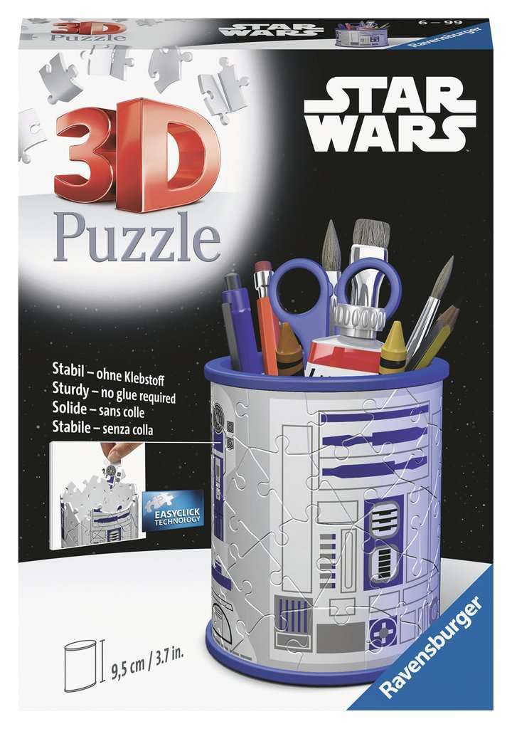 Ravensburger - 3D Puzzle Pencil Pot - Star Wars - Ages 6+ - 54 Numbered Pieces To Assemble Without Glue - Accessories Included -