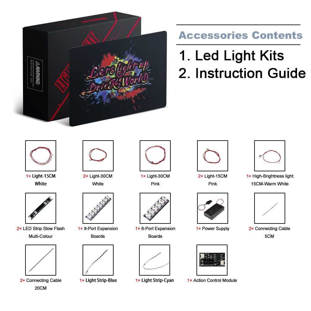 Brickbling Light Compatible With Lego Orchid 10311 Plant Decor Building Set, Led Lighting Compatible With Lego 10311, Light Up Your Flowers (No Model Set) (Light Control Version)