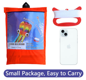 14Ft R2F Rainbow Soft Octopus Kite For Kids And Audlts-Large Kite With 11.5Ft Long Tail And 200Ft Flying Line-Easy To Fly Toy For Outdoor Games Beach And Activities